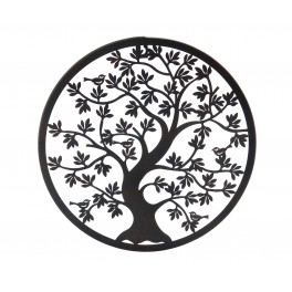 SIGNES GRIMALT Décoration murale en métal : Arbre de vie stylisé noir, Diamètre 30 cm