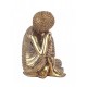 Statue Bouddha Rieur Chinois XL, Anthracite et Doré, H 51 cm