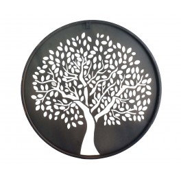 SIGNES GRIMALT Décoration murale en métal : Arbre de vie stylisé noir, Diamètre 30 cm