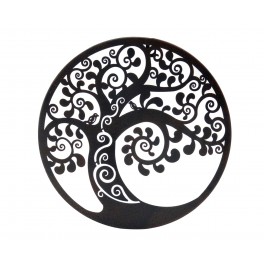 SIGNES GRIMALT Décoration murale en métal : Arbre de vie stylisé noir, Diamètre 60 cm