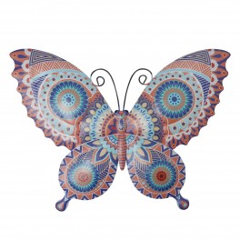 SIGNES GRIMALT Papillon Mural en métal, Bleu, Rouge et Orange, Modèle Canberra, longueur 30 cm