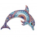 SIGNES GRIMALT Dauphin mural en métal, Bleu, Rouge et Orange, Modèle Canberra, longueur 30 cm