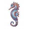 SIGNES GRIMALT Hippocampe mural en métal, Bleu et Orange, Modèle Adelaide, Hauteur 31 cm