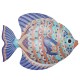 SIGNES GRIMALT Poisson exotique mural en métal, Bleu, Rouge et Orange, Modèle Canberra, longueur 31 cm