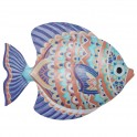 SIGNES GRIMALT Poisson exotique mural en métal, Bleu, Rouge et Orange, Modèle Canberra, longueur 31 cm