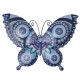 SIGNES GRIMALT Papillon mural en métal, Bleu et violet, Collection Moana, Hauteur 30 cm