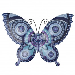 SIGNES GRIMALT Papillon mural en métal, Bleu et violet, Collection Moana, Hauteur 30 cm