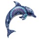 SIGNES GRIMALT Dauphin mural en métal, Bleu et violet, Collection Moana, longueur 31 cm