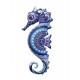 SIGNES GRIMALT Hippocampe mural en métal, Bleu et Violet, Modèle Brisbane, Hauteur 31 cm
