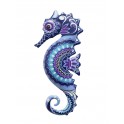 SIGNES GRIMALT Hippocampe mural en métal, Bleu et Violet, Modèle Brisbane, Hauteur 31 cm