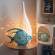 SIGNES GRIMALT Poisson Lanterne décoratif avec Porte Bougie, Composition 100% métal intérieur extérieur, Bleu, Longueur 30 cm