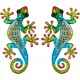 Gecko Mural Vert, Métal et Verre, Modèle Vert EXOTIK, H 21 cm
