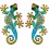 Set 2 Geckos Muraux Verts, Métal et Verre, Modèle EXOTIK, H 21 cm