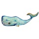 SIGNES GRIMALT Baleine décorative à Poser, Composition 100% métal intérieur extérieur, Bleu, Longueur 35 cm