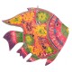 SIGNES GRIMALT Poisson Lanterne décoratif avec Porte Bougie à Suspendre, 100% métal intérieur extérieur, Rose, Longueur 65 cm