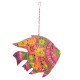SIGNES GRIMALT Poisson Lanterne décoratif avec Porte Bougie à Suspendre, 100% métal intérieur extérieur, Rose, Longueur 65 cm