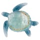 SIGNES GRIMALT Tortue marine bleue en métal, effet nacré et couleur blanc opalin, 100% métal et longueur 27 cm