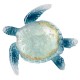SIGNES GRIMALT Tortue marine bleue en métal, effet nacré et couleur blanc opalin, 100% métal et longueur 23 cm