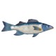 SIGNES GRIMALT Poisson Mérou bleu en métal, effet nacré coloré et couleur blanc opalin, 100% métal et longueur 45 cm