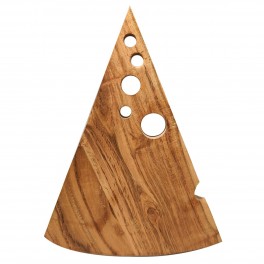 Plateau à Fromage en Bois veiné, Design ludique Portion de gruyère à Trous, Longueur 36 cm