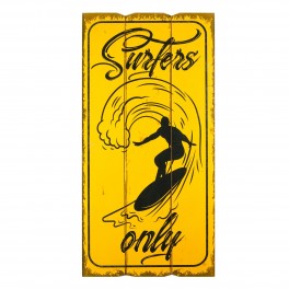 SIGNES GRIMALT Déco murale Surfer only noire et jaune en bois MDF, 60 x 30 cm