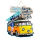 SIGNES GRIMALT Déco murale à suspendre Summer, Beach adventure et planches de surf en van combi Bleu et jaune, hauteur 41 cm