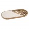 Plateau Ovale en manguier et résine, Effet ajouré décoratif, Motif écailles nacrées Blanches, Longueur 33 cm