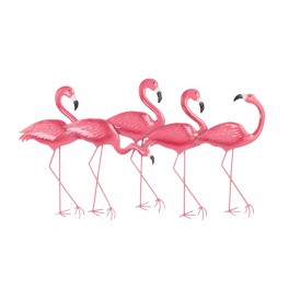SIGNES GRIMALT Décoration Murale Métal : Flamants Roses en folie, Longueur 87 cm
