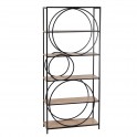 SIGNES GRIMALT Meuble étagère de Rangement Bois et métal, Cercles Design, Bois Acacia Massif, Hauteur 180 cm