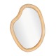 SIGNES GRIMALT Miroir Mural Aspect déformé et Arrondi, encadrement Bois Clair, Hauteur 40 cm