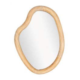 SIGNES GRIMALT Miroir Mural Aspect déformé et Arrondi, encadrement Bois Clair, Hauteur 40 cm