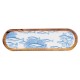 Grand Plateau Poisson en Bois de manguier et résine Lavable, Couleur Bleu océan, Longueur 38 cm