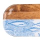 Planche de Service en manguier et résine, Poissons thons Bleus, Collection Marine Lorient, Longueur 49 cm