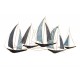 SIGNES GRIMALT Déco murale Bateaux : Régate 5 voiliers, Camaïeu de bleu, Longueur 92 cm