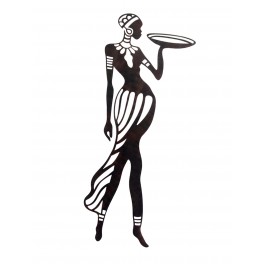 SIGNES GRIMALT Silhouette murale Africaine stylisée en métal, Marron Ambré, Hauteur 100 cm