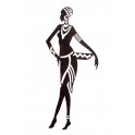 SIGNES GRIMALT Silhouette murale Africaine stylisée en métal, Marron Ambré, Hauteur 100 cm