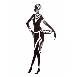 SIGNES GRIMALT Silhouette murale Africaine stylisée en métal, Marron Ambré, Hauteur 100 cm