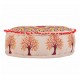 SIGNES GRIMALT Pouf Rond brodé Arbre de Vie – Rouge (60x60x30 cm)
