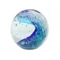 SIGNES GRIMALT Décoration Sulfure en Verre et Presse Papier, Vague océane, Diamètre 8 cm