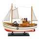 SIGNES GRIMALT Voilier Figurine en Bois de Type Bateau de pêche avec Filet, Bois MDF, Accessoires, Bleu et Blanc, Longueur 30 cm