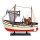 SIGNES GRIMALT Voilier Figurine en Bois de Type Bateau de pêche avec Filet, Bois MDF, Accessoires, Blanc et Bleu, Longueur 45 cm