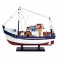 SIGNES GRIMALT Voilier Figurine en Bois de Type Bateau de pêche avec Filet, Bois MDF, Accessoires, Blanc et Bleu, Longueur 45 cm