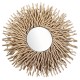 SIGNES GRIMALT Grand Miroir Mural Soleil en rotin, Diamètre 88 cm