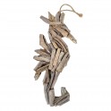 SIGNES GRIMALT Grand hippocampe murale à suspendre en bois flotté et recyclé, Ambiance bord de mer, hauteur 42 cm