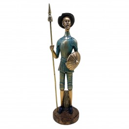SIGNES GRIMALT Figurine Don Quichotte de Cervantes, Camaïeu de Gris et Bleu, Hauteur 31 cm