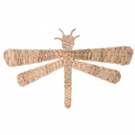 SIGNES GRIMALT Déco murale Libellule en Jacynthe de mer et feuilles de palmiers, longueur 48 cm