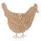 SIGNES GRIMALT Déco murale Poule en Jacynthe de mer et feuilles de palmiers tressées, longueur 23 cm
