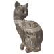 SIGNES GRIMALT Figurine Chat en résine élégant, Mandalas Blancs et Aspect Bois élégant, Collection ETHNIK, Hauteur 24 cm