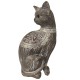 SIGNES GRIMALT Figurine Chat en résine élégant, Mandalas Blancs et Aspect Bois élégant, Collection ETHNIK, Hauteur 29 cm