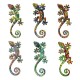 SIGNES GRIMALT Set 6 lézards salamandres murales, Motifs mosaïques et mandalas, Collection Tropik, hauteur 17 cm